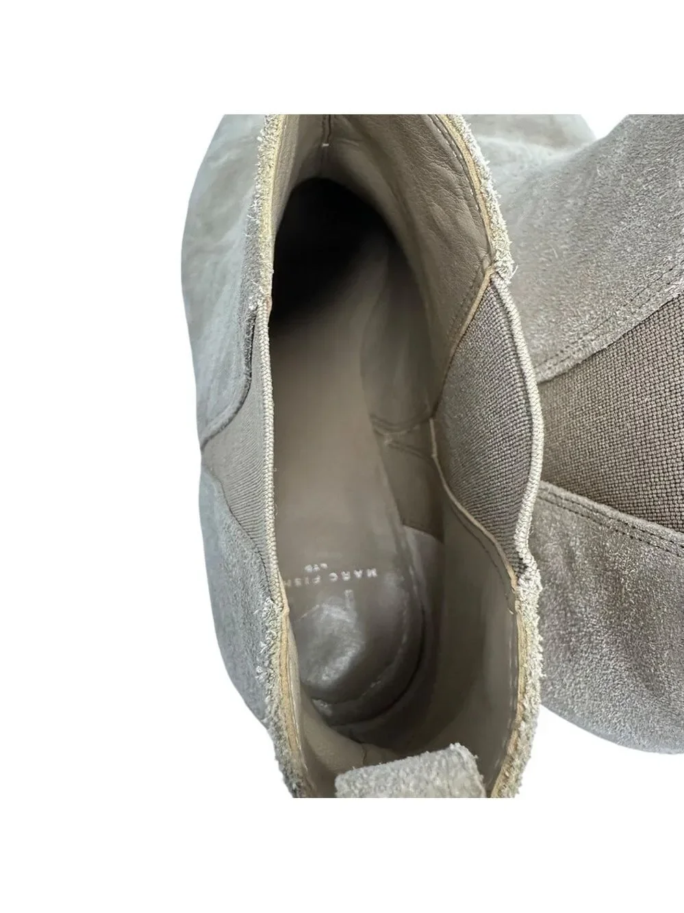 Marc Fisher Beige Yale Pointy‎ Toe Chelsea Suede Leather Women’s Bootie Size 8M